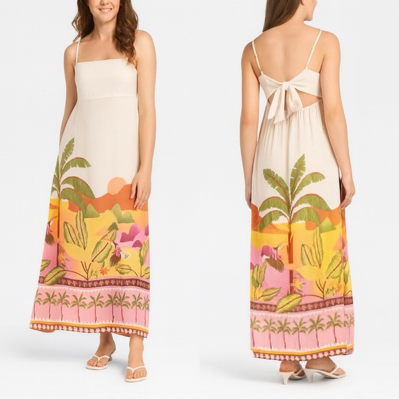 Paper Heart Dresses & Skirts - Paper Heart Palm Landscape Sundress – Size XL -NWT